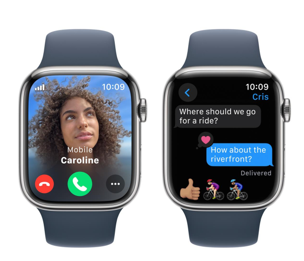 Apple Watch 9 45/Silver Steel/Storm Blue Sport Band S/M LTE - 1180288 - zdjęcie 7